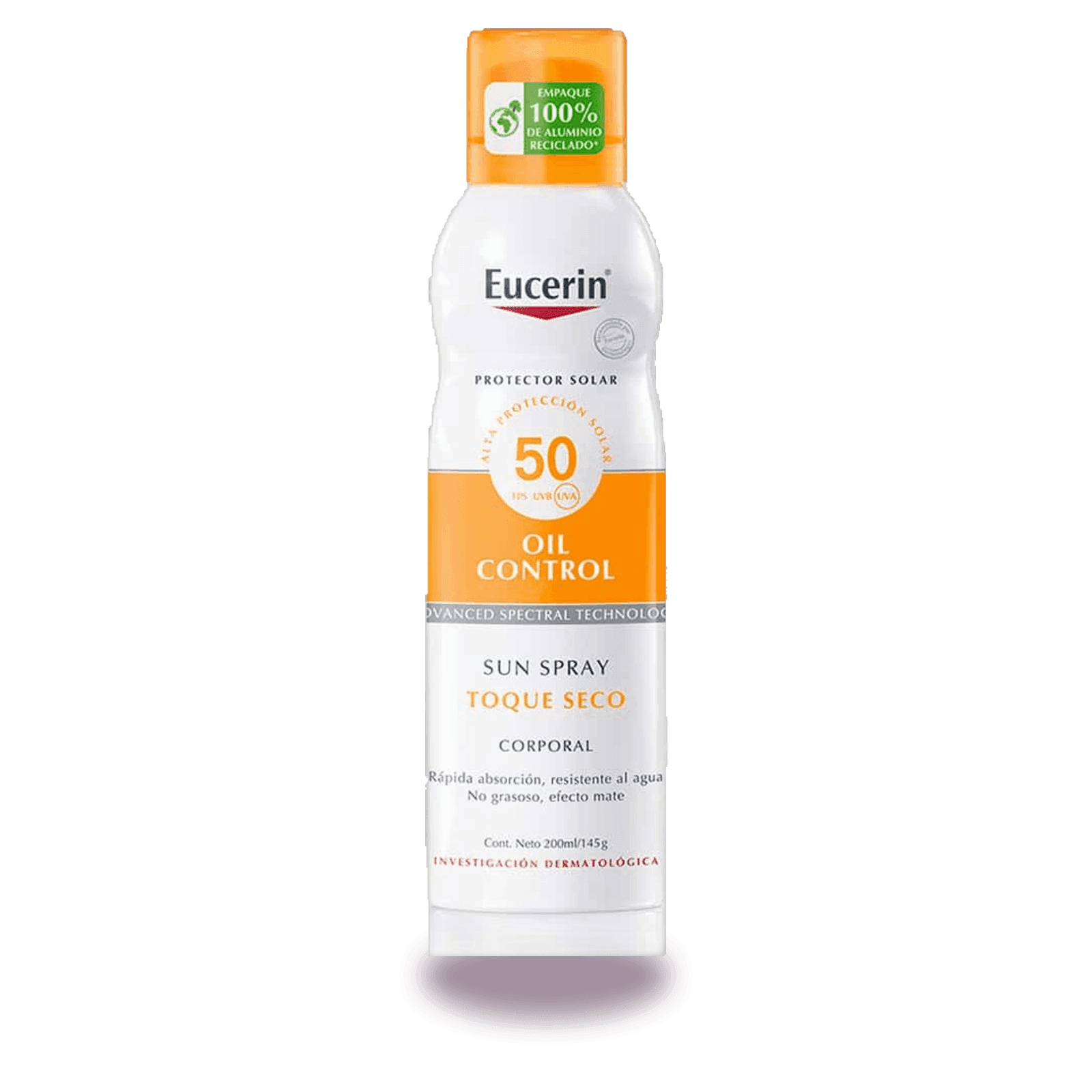 Protector Solar Corporal en Spray Eucerin Transparent Toque Seco FPS 50+
