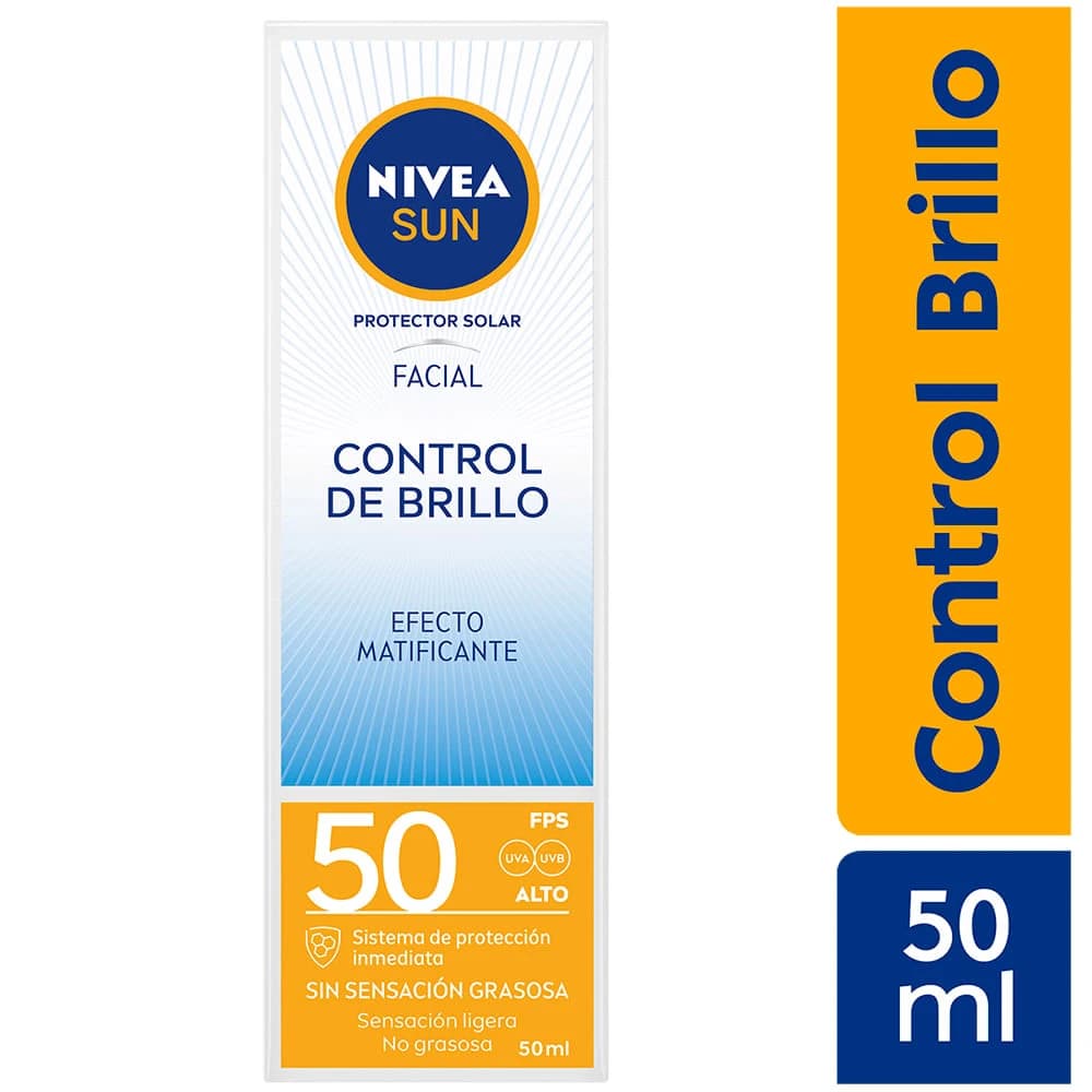 Bloqueador Facial NIVEA Sun Control Brillo FPS50 50ml
