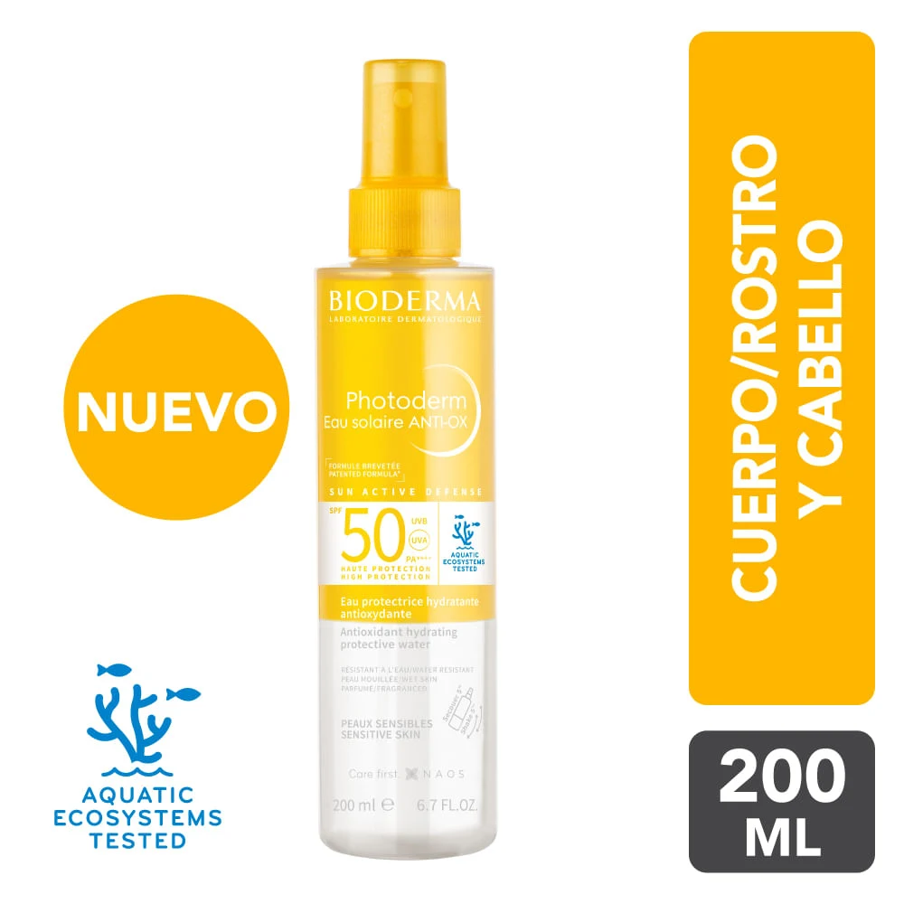 Bloqueador Solar Bioderma Photoderm Eau Solaire Anti-Ox Spf50 200ml