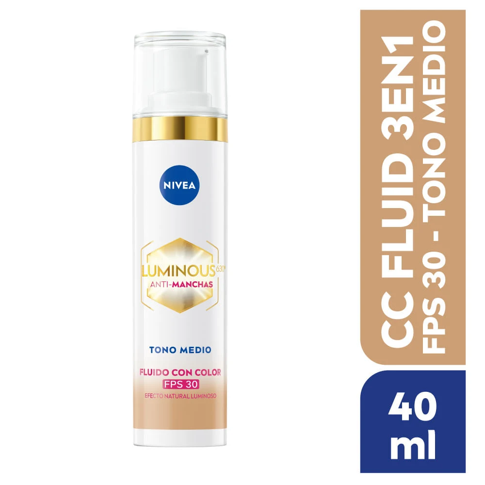Fluido con Color NIVEA Luminous Anti-Manchas FPS30 Frasco 40ml