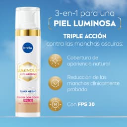 Fluido con Color NIVEA Luminous Anti-Manchas FPS30 Frasco 40ml 2