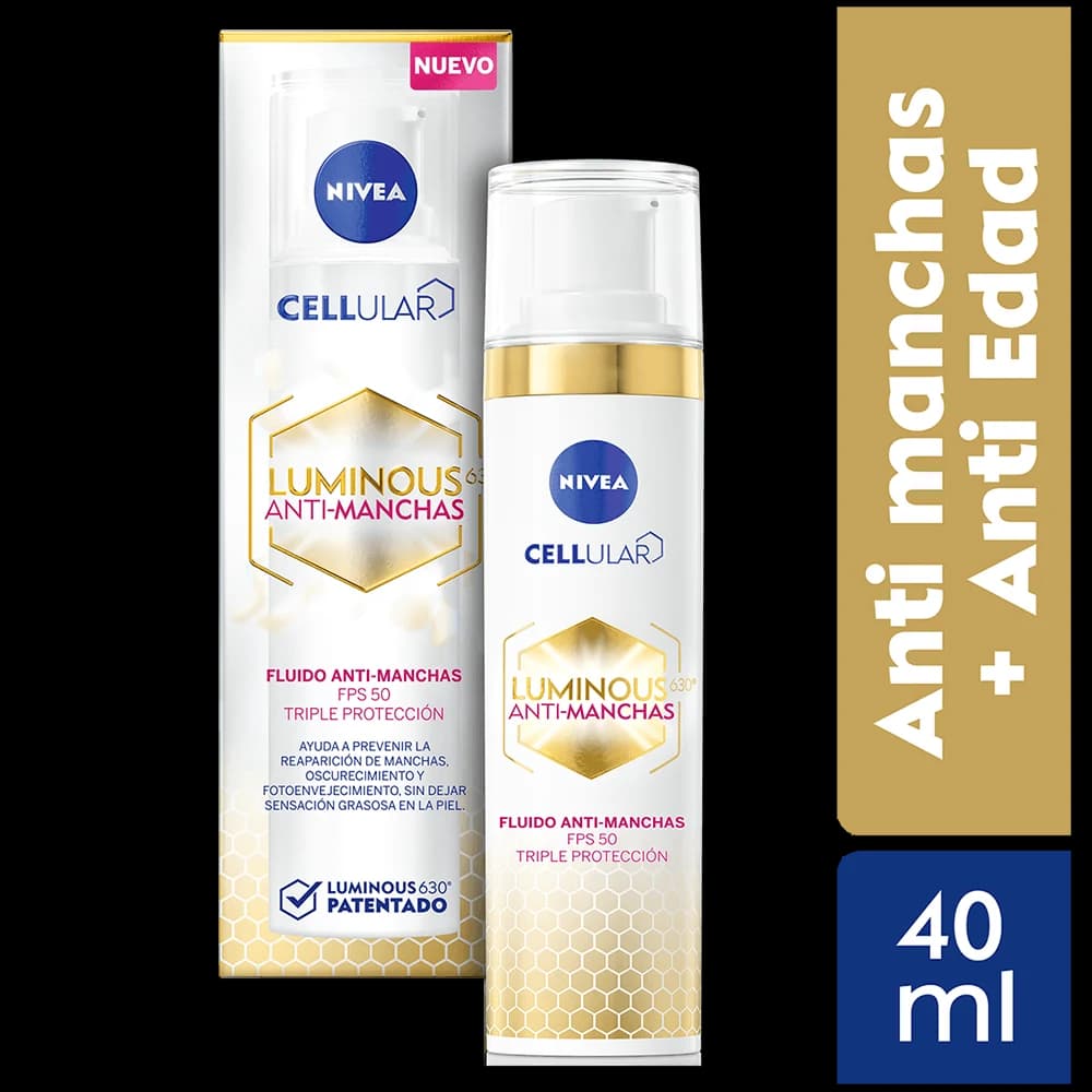 Fluido Facial Día NIVEA Luminous630 Anti-manchas FPS50 - Frasco 40ml