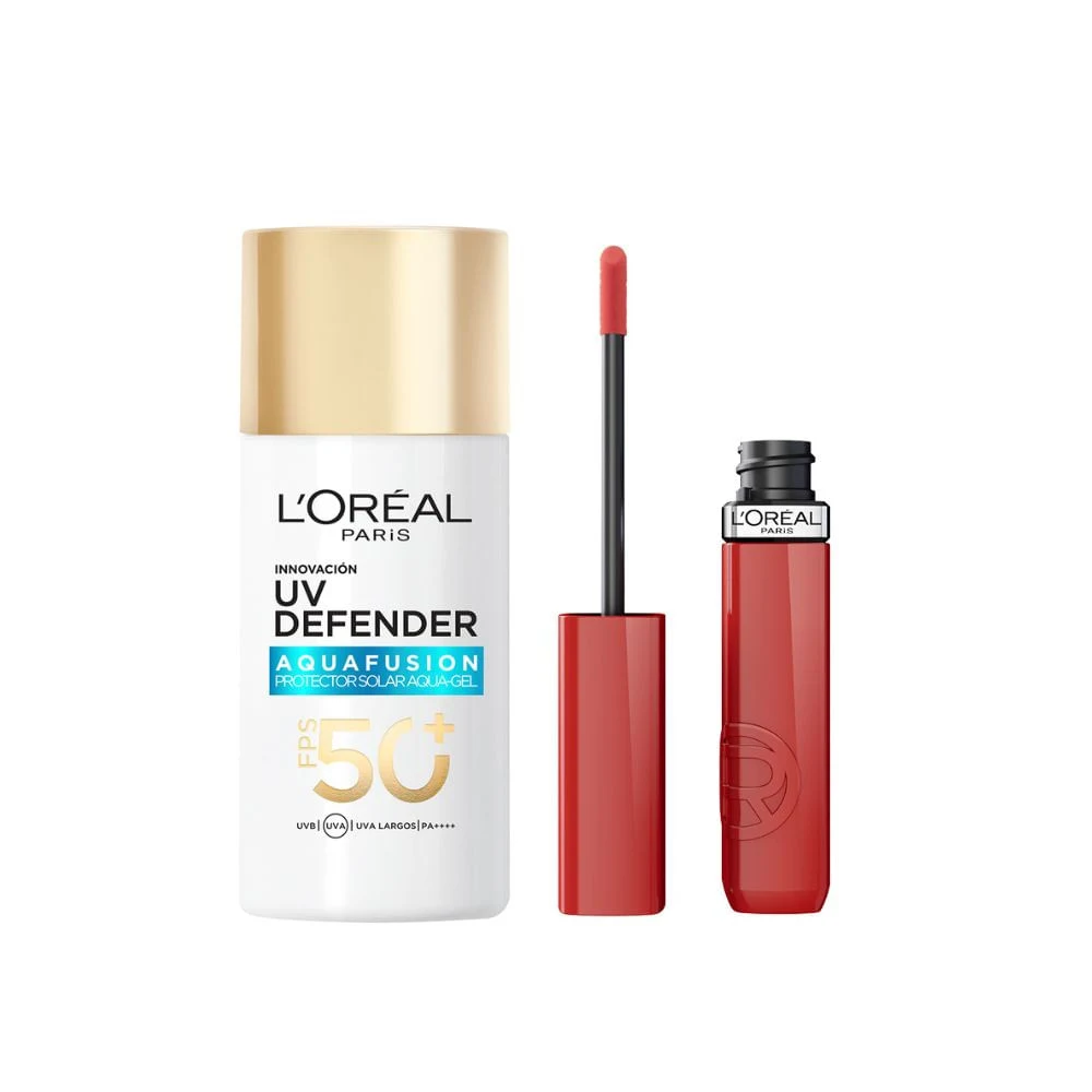 Pack Verano Bloqueador UV Aqua Fusion + Labial Laque Resistance Worth It Medium