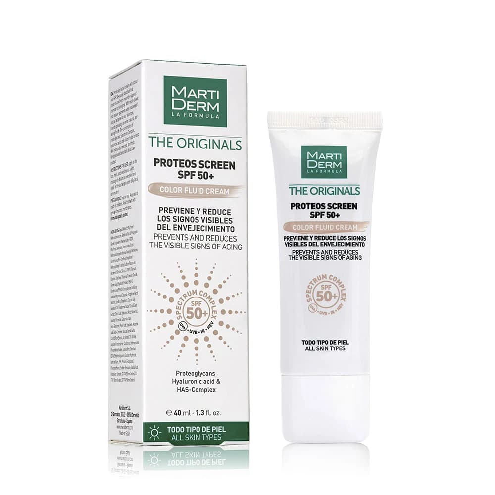 Protector Solar Facial Anti-Aging Proteos Screen Spf 50+ con color 40ml Martiderm