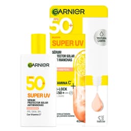 Protector Solar Facial Fluido Super UV Antimanchas Glow Universal FPS 50+ Garnier 40ml 2