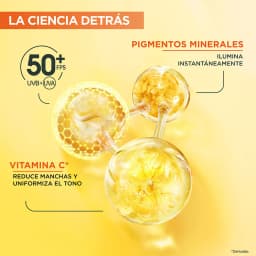 Protector Solar Facial Fluido Super UV Antimanchas Glow Universal FPS 50+ Garnier 40ml 3