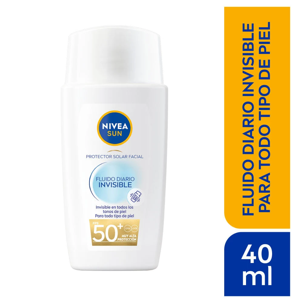 Protector Solar Facial NIVEA Sun Fluido Diario Invisible FPS 50+ 40 ml