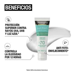 Protector Solar Facial Sun fresh Derm care Sin color FPS 70 40g Neutrogena 4