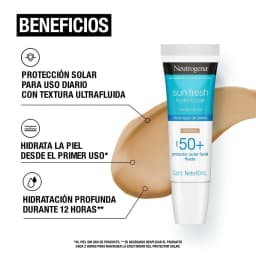Protector Solar Facial Sun Fresh Hydro Boost Ácido Hialurónico Color 2.0 FPS 50+ 40ml Neutrogena 4