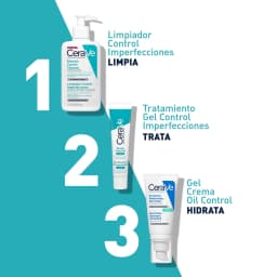 Set Limpiador Cerave Blemish Control Cleanser 236ml + Tratamiento Cerave Gel Control Imperfecciones 40ml 4