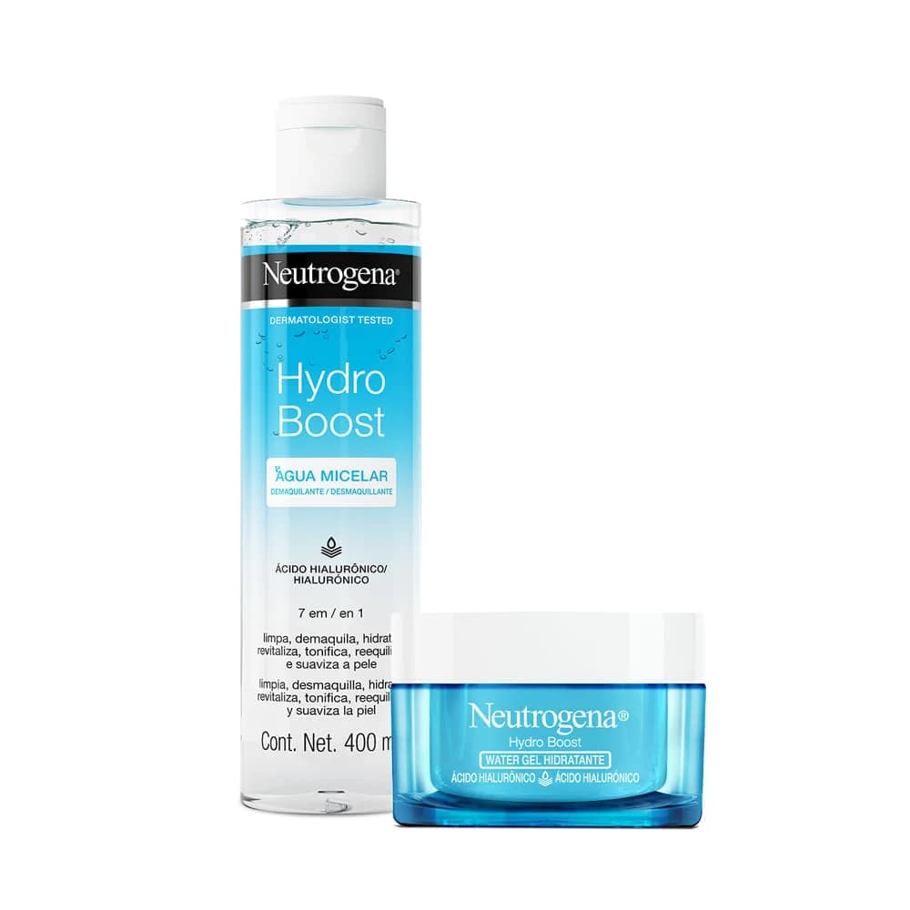 Set Neutrogena Agua Micelar Hydro Boost X 400ml + Humectante Hydro Boost Water Gel Noche X 50 g